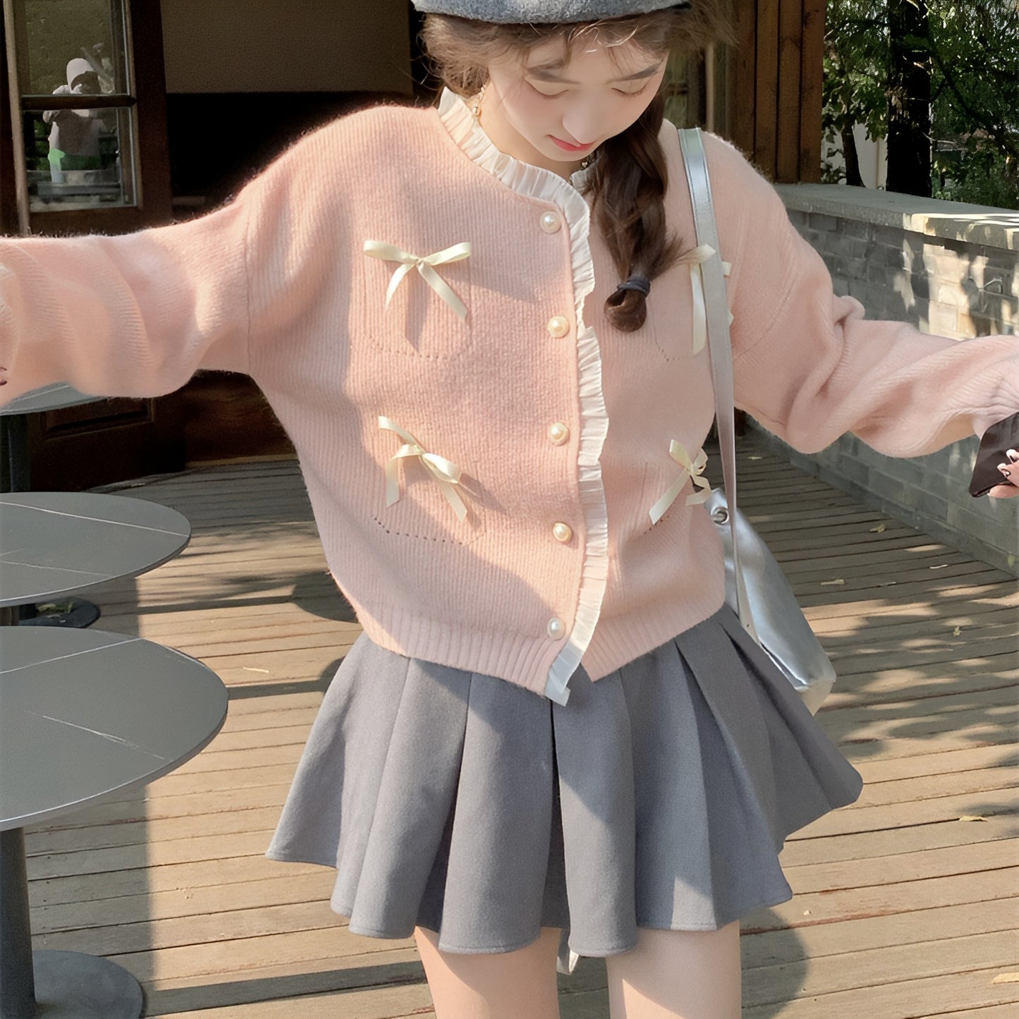 ベビーリボンフリルカーディガン