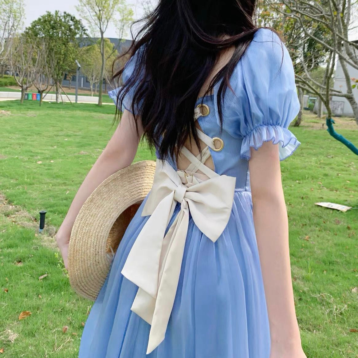 Blue Princessバックリボン2wayワンピース