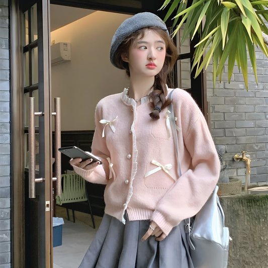 ベビーリボンフリルカーディガン