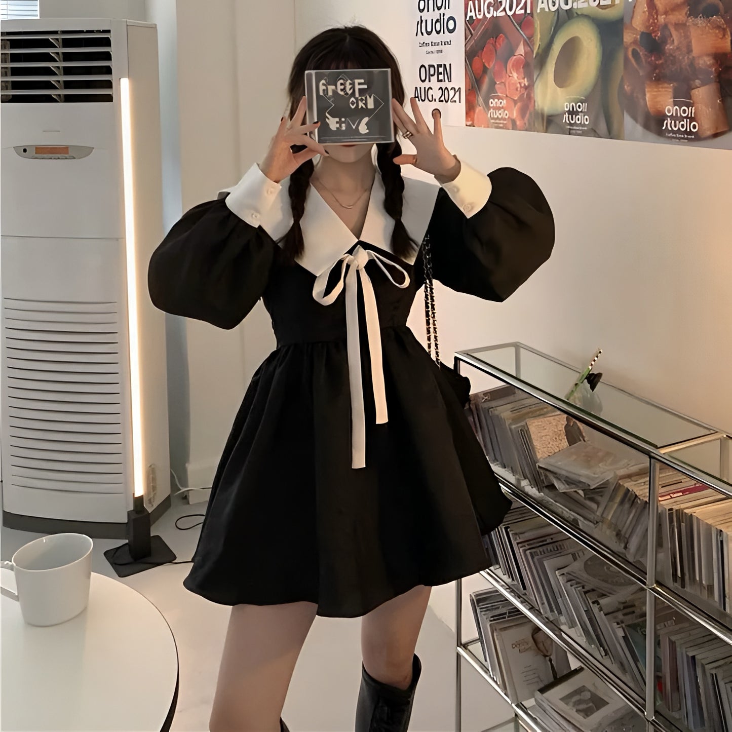 ガーリッシュモノトーンワンピース