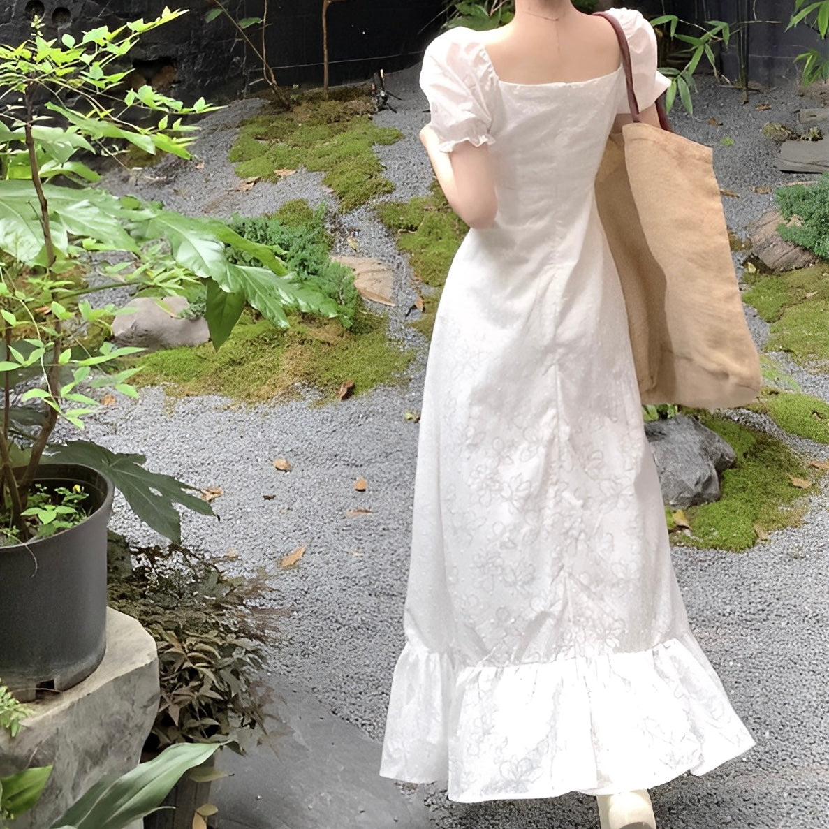 パフホワイトラップワンピース