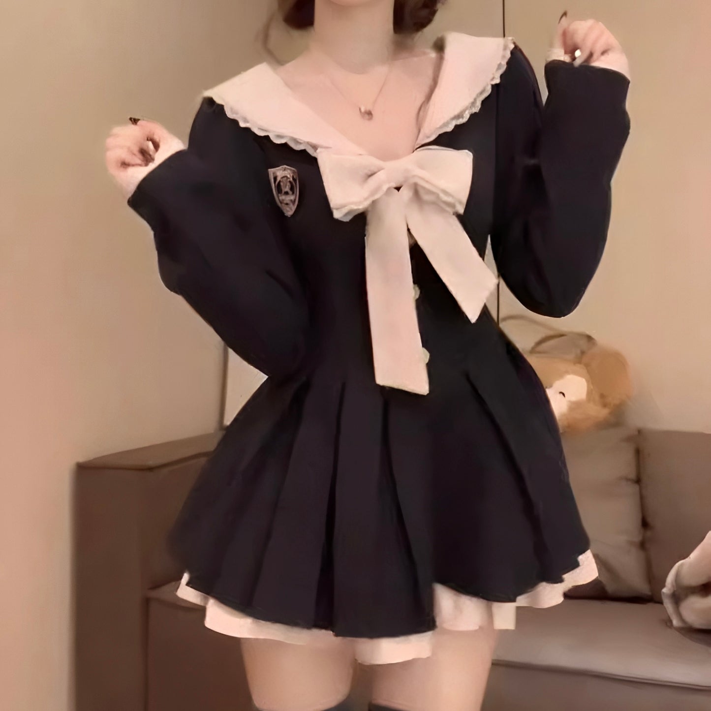 フェミニンセーラー風ガーリーワンピース