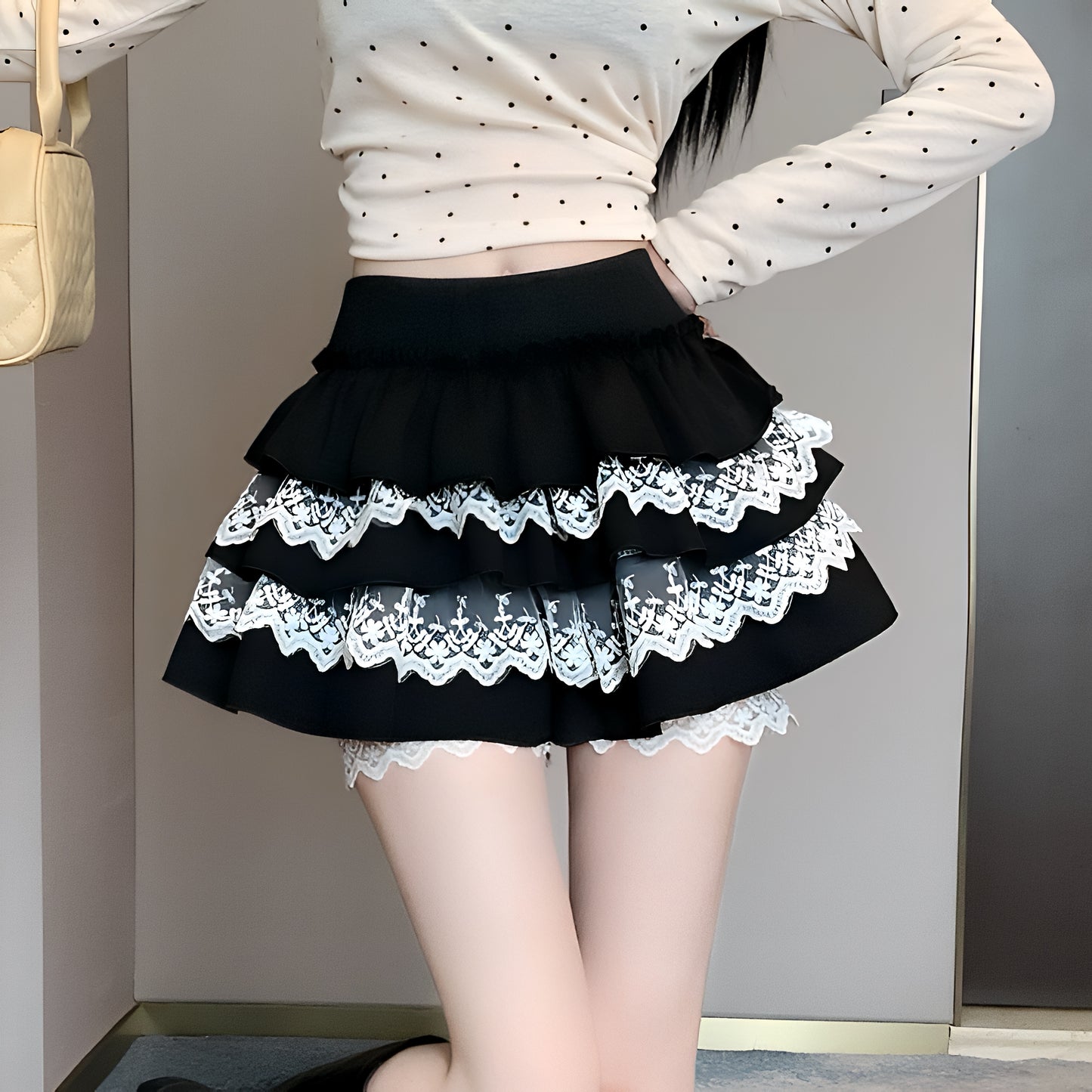 ダブルフリルレーススカート