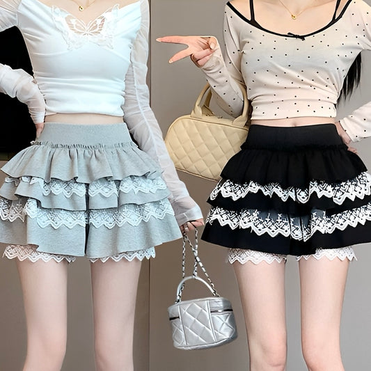 ダブルフリルレーススカート