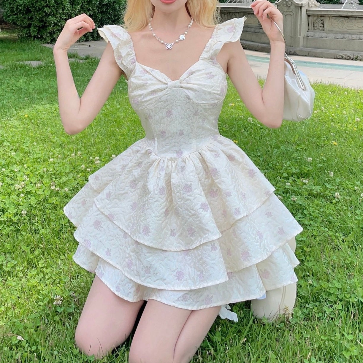 ホワイトフリルプリンセスワンピース