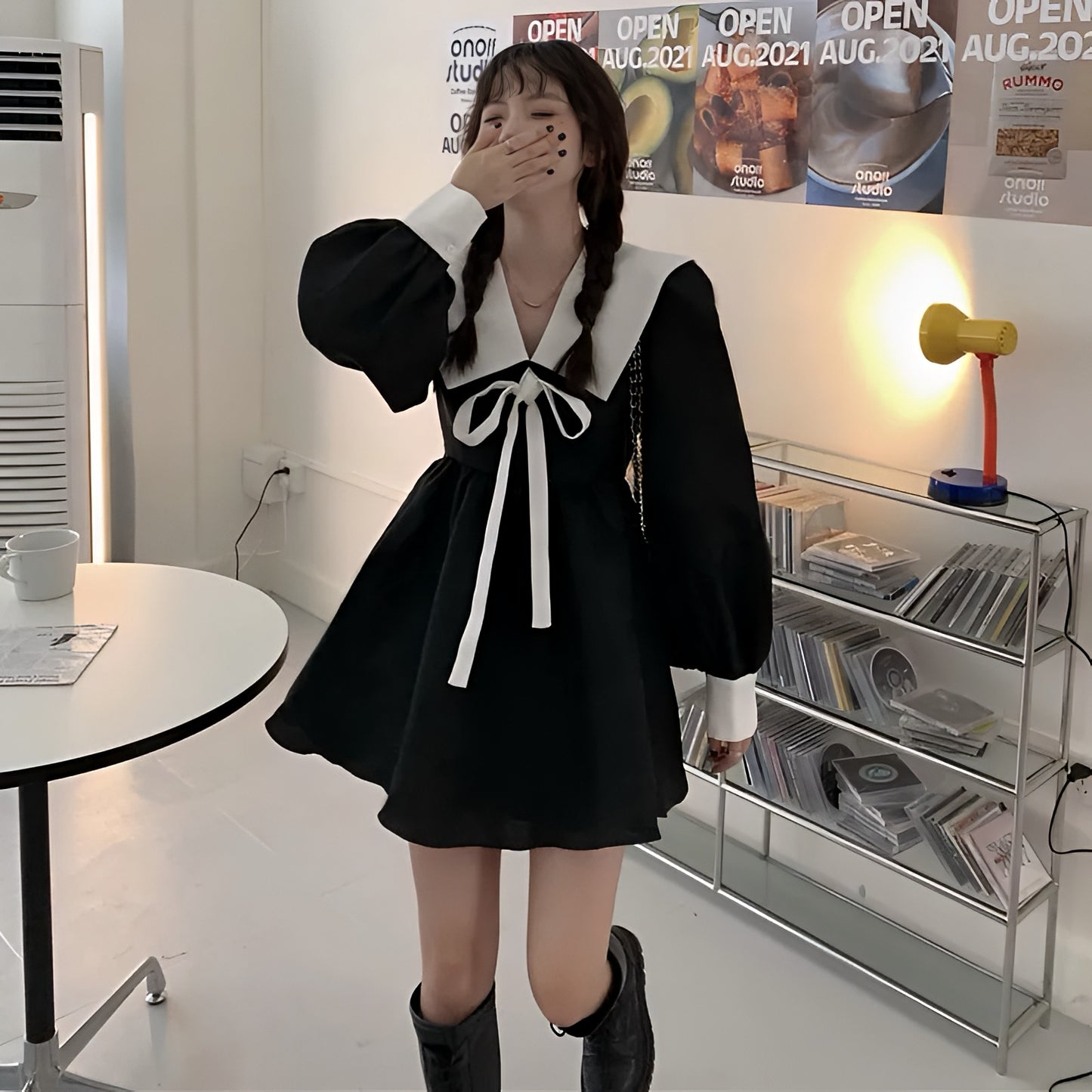 ガーリッシュモノトーンワンピース