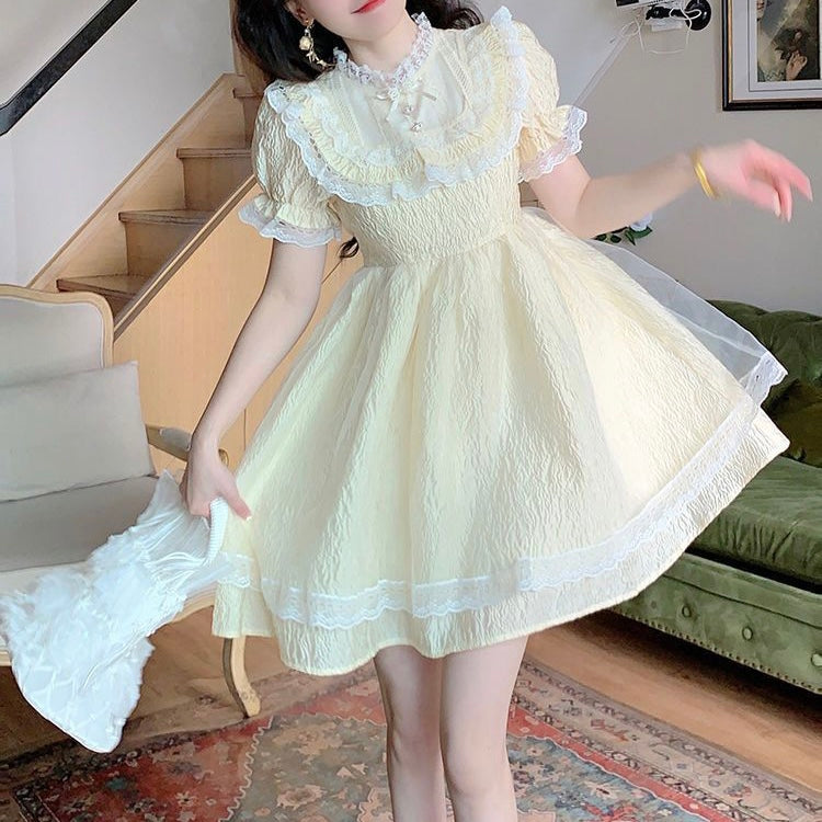 イエローフリルドールワンピース