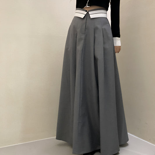折り返しロングスカート
