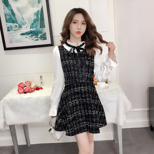 ツーピース風ツイードワンピース