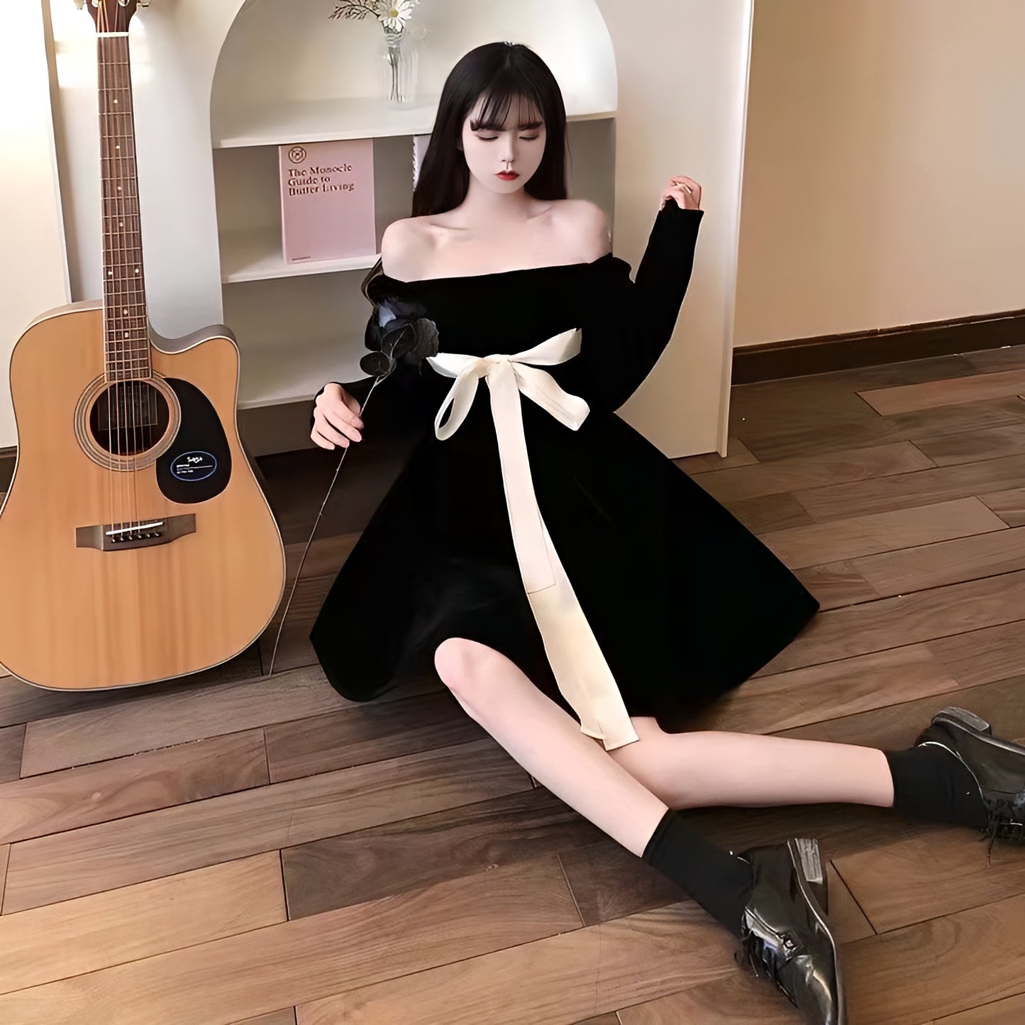 2wayリボンフレアワンピース