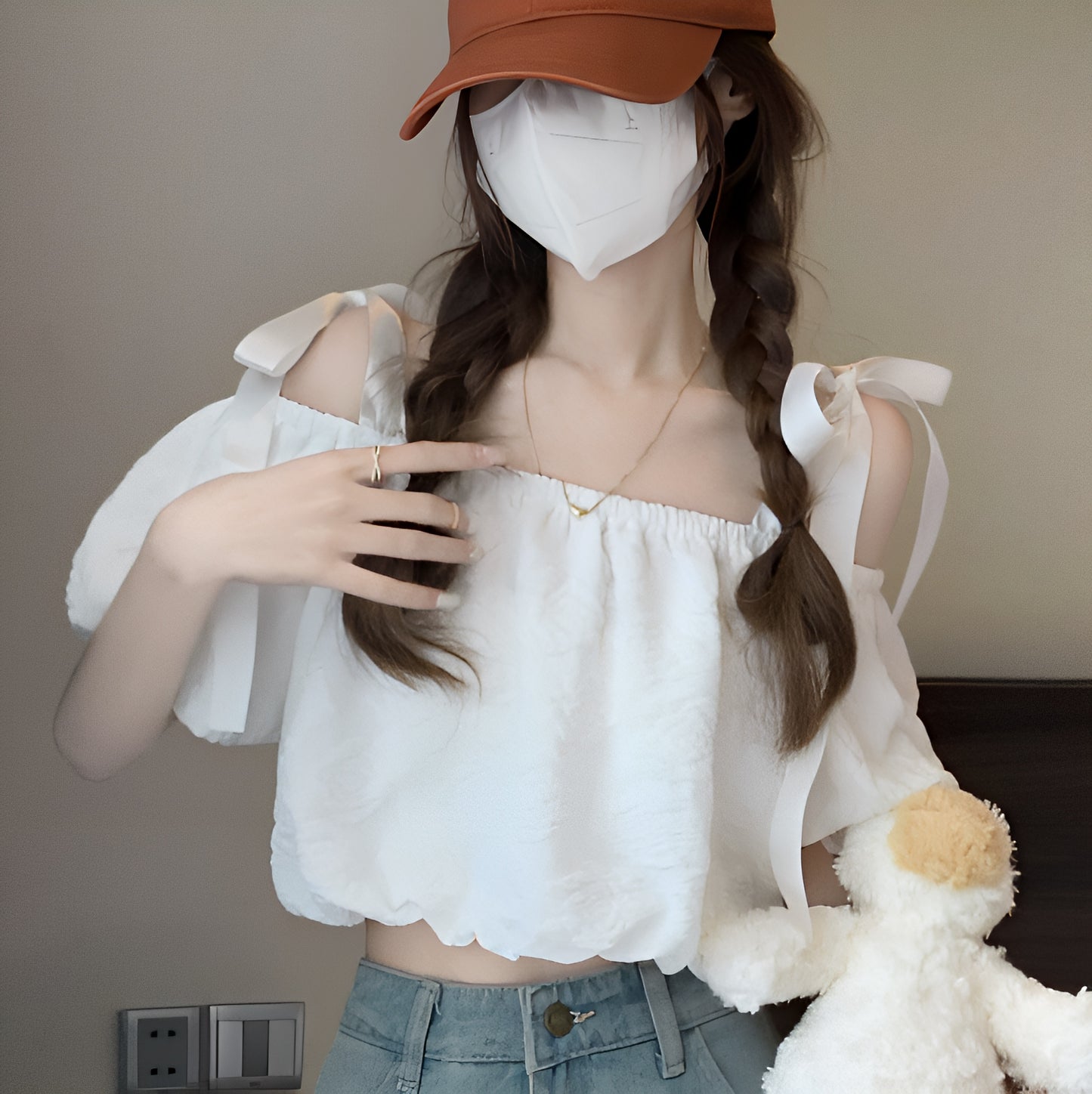 オフショルリボンTops