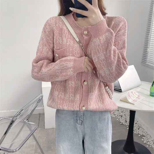 ピンクロゴカーディガン