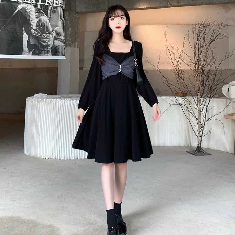 シフォンリボンワンピース
