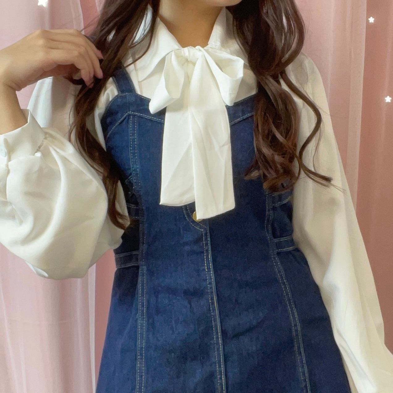 デニムサスペンダーワンピース