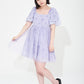 シフォンバタフライパープルワンピース