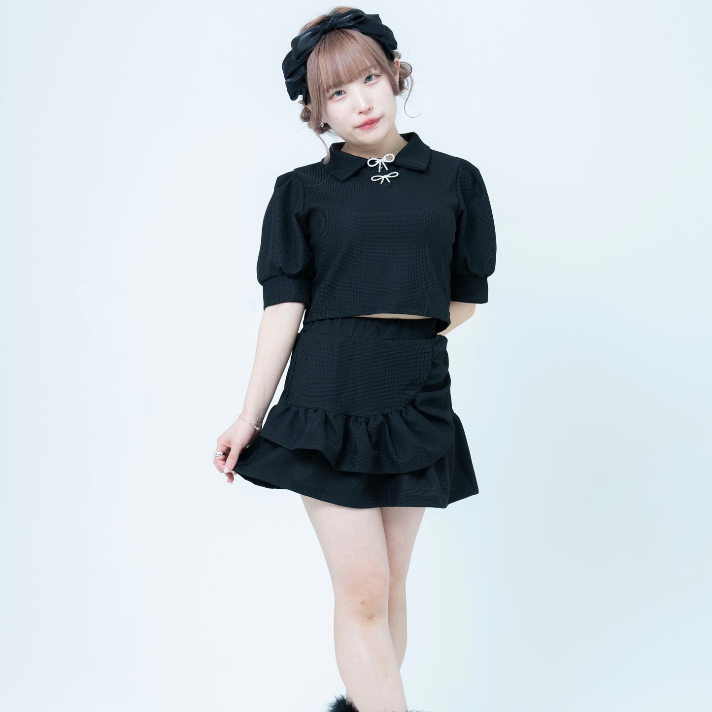 パフスリーブミニスカートセットアップ