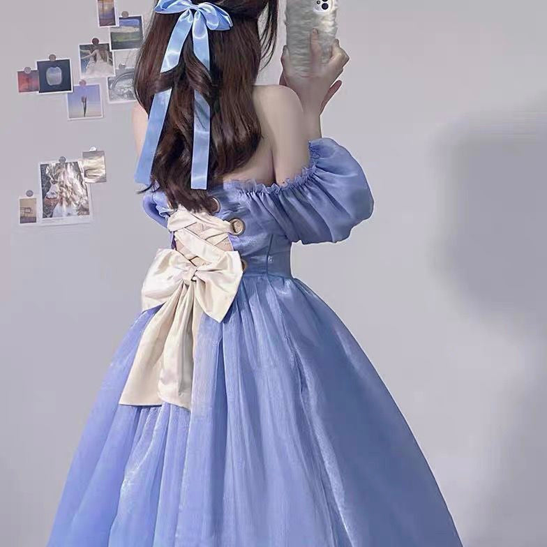 Blue Princessバックリボン2wayワンピース