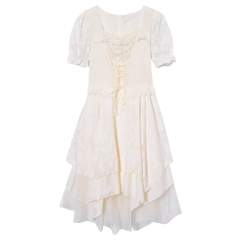 cream white Princess ワンピース