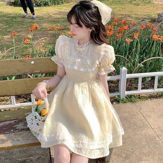 イエローフリルドールワンピース