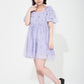 シフォンバタフライパープルワンピース