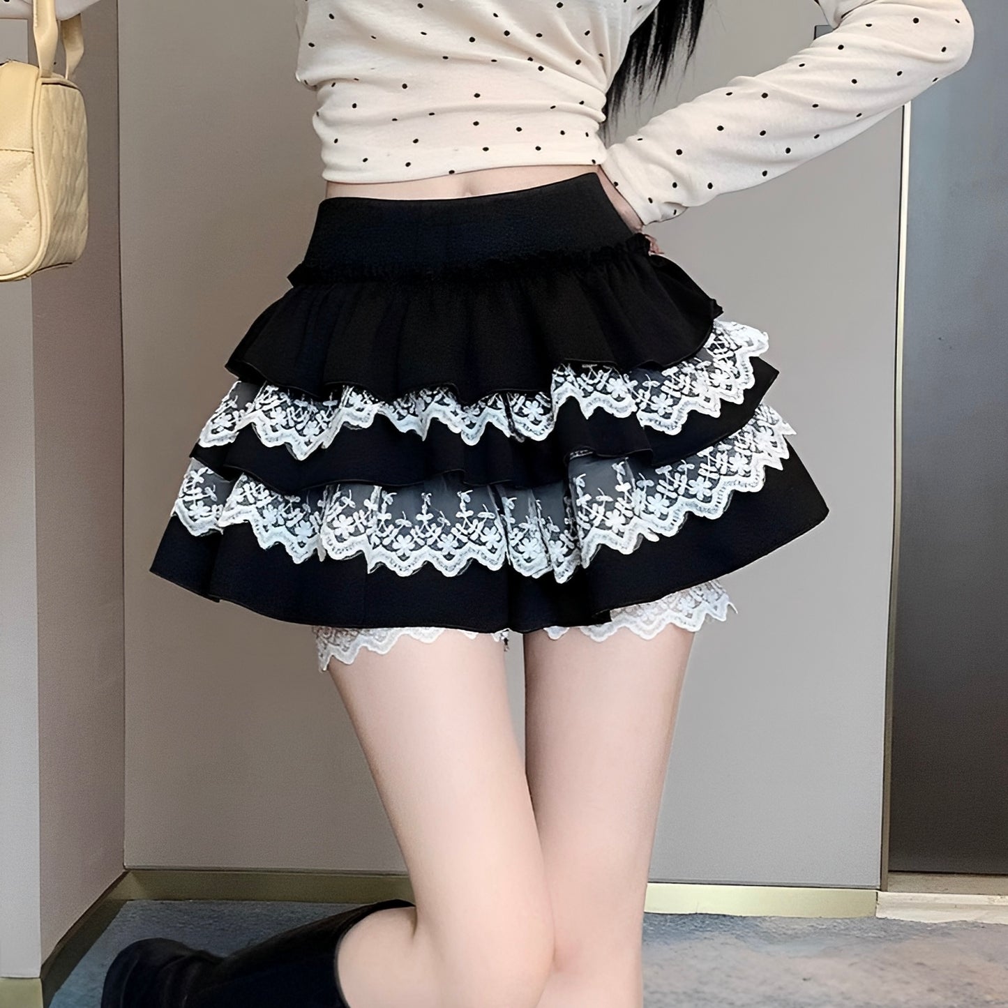 ダブルフリルレーススカート