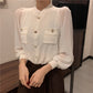 袖シフォンゴールドボタンTops