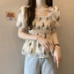 花柄シフォンチュニックトップス