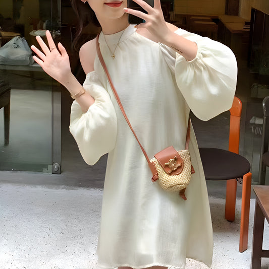 ショルダーオープンフリルワンピース