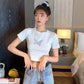 バタフライショート丈Tシャツ