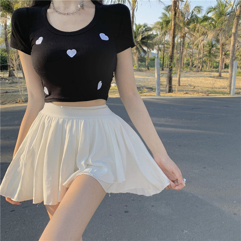 ショート丈ハートTシャツ