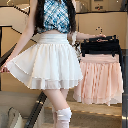 ハイウエストフリルキュロットスカート
