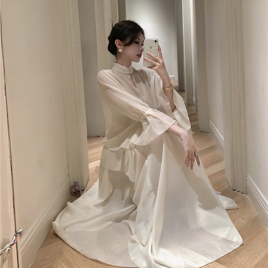 【2点セット】フリルロングワンピース