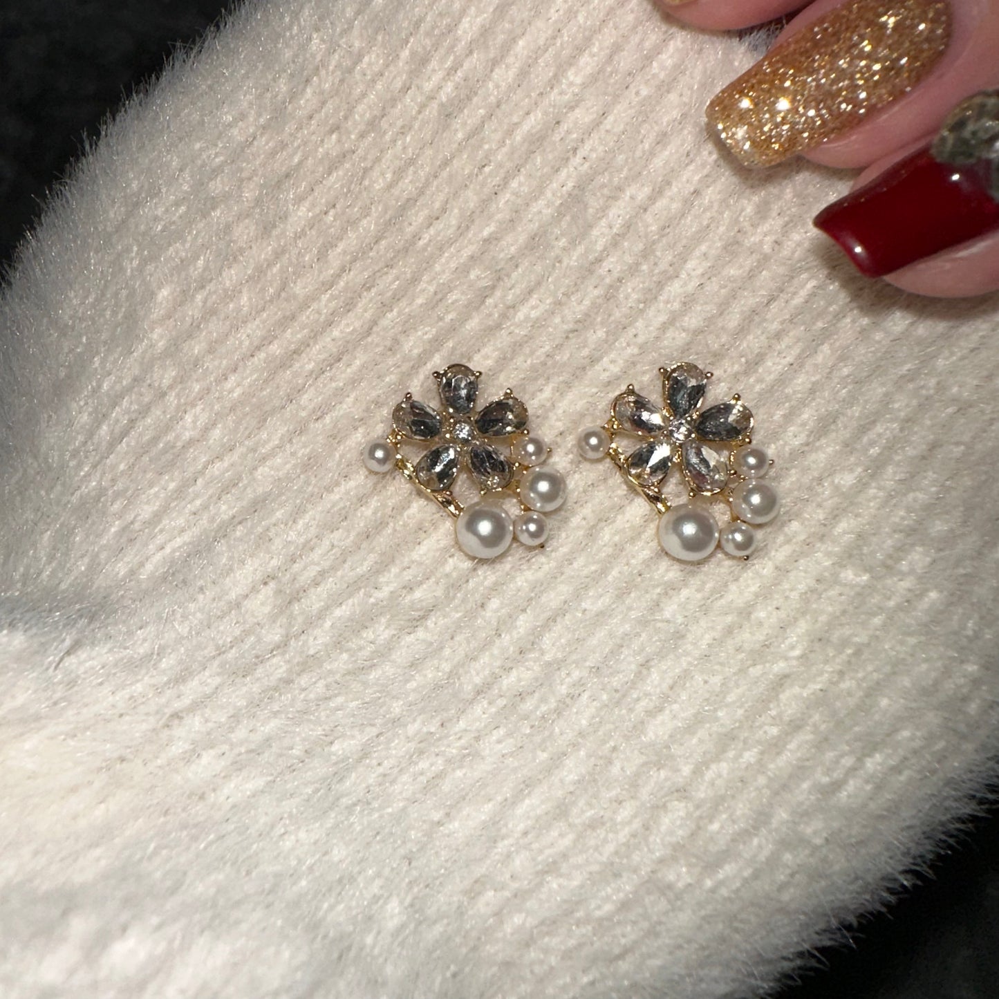 フラワーパールピアス